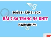 Bài 7.36 trang 56 Toán 8 Tập 2 Kết nối tri thức